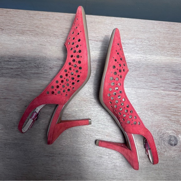 Calvin Klein Slingback Damaris Pumps Size 7 Coral Orange Red Slingback Heels - Picture 3 of 13